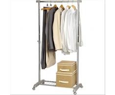 Linea PiÃ¹ Perfetto PiÃ¹ Portant Ã vÃªtement, avec Roues, Barre, Base de Soutien et Tubes tÃ©lescopiques rÃ©glables en Longueur et en Hauteur, Couleur Cendre, 88/138Â x 44Â x H 94/166Â cm