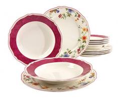 CreaTable, 16141, SÃ©rie Cornwall Garden, Service de table de 12 piÃ¨ces