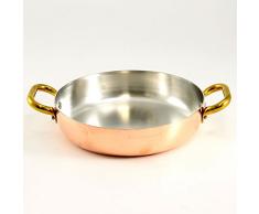 Pentole Agnelli Casserole avec 2 poignées de cuivre étamé 24 cm