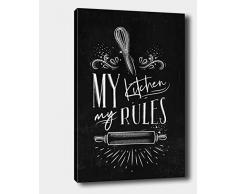 Bonamaison Peinture sur toile, multicolore, 50 x 70 cm - Conçu et fabriqué en Turquie