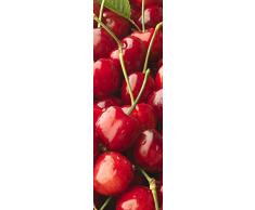 DECORATION adhésive pour CUISINE et réfrigérateurs Cerises Autocollant, Polyvinyle, Rouge, 59,5 x 0,1 x 180 cm