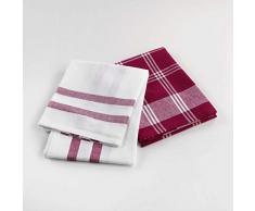 douceur dintérieur 2 torchons 50x70 cm coton grand cru bordeaux