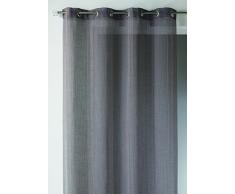 Home Maison HM6927298 Voilage à Rayures Verticales Ton sur Ton Etamine Polyester Gris 145 x 260 cm