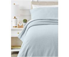AmazonBasics Parure de lit avec housse de couette en microfibre chinÃ©e 140 x 200 cm, Turquoise clair