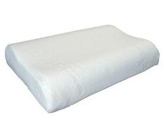Greenbed - Lot de 2 oreillers ergonomiques à mémoire de forme grand confort - Taille : 60x33 cm - Mousse polyuréthane - Blanc