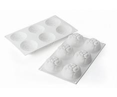 Silikomart 26.156.87.0063 SF156 Moule Forme CamÃ©lia 6 CavitÃ©s Silicone Blanc