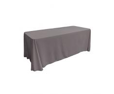 La Nappe Rectangulaire en Lin Polyester en Popeline, Polyester, Grey Dark, 228.6 x 335.3 x 0.04 cm