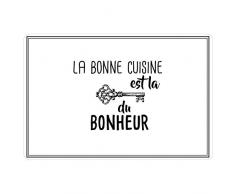 dÃ©corline set de table 28.5x43.5cm pvc cuisine bonheur blanc