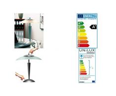 Unilux Cristal Lampe de bureau LED 2x5W 900 Lumens sur pied à Variation dintensité lumineuse grâce au simple contact du doigt 47 x 42 x 19 cm Gris métal