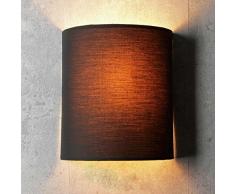 Applique murale Loft/style moderne - Couleur : noir - Abat-jour en tissu - 1 x E27 max. Lampe murale 60 W 230 V pour le salon ou la chambre Ã coucher