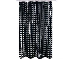 MSV 140269 Rideau de Douche Petit Point en Polyvinylchlorid 200x180cm Noir/Transparent, Multicolore, 30 x 20 x 15 cm