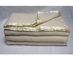 Comptoir du Linge CMER26 MERINOS Couverture Laine Ivoire/Naturel 260 x 240 cm