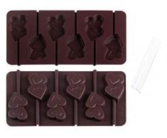 Dr. Oetker 1294Â Moule en Silicone en Forme de cÅur, Silicone, Marron, Sucettes 20,5Â x 10,8Â x 1,4Â cm, 2Â unitÃ©s