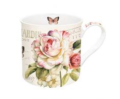 EASY LIFE 611FLEU Coffret 1 MUG 35CL en Porcelaine, Multicouleur, 11,5x8,5x9 cm