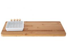 Premier Housewares Coupelle apéritif en porcelaine blanche sur plateau en bambou