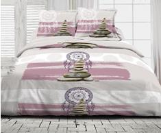 Douceur de Nuits 1402 HC3 Parure de Couette Zen Reve Equilibre Coton Multicolore 220 x 240 cm