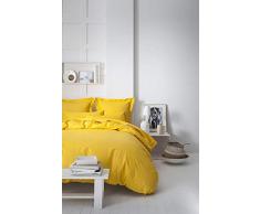 Today Drap Housse Coton 57 Fils, Jaune Safran, 140 x 190 cm