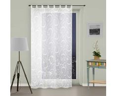 Soleil docre Voilage Ã Pattes 135x250 cm Melanie, Polyester, Blanc