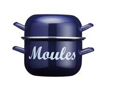 Kitchen Craft World of Flavours en émail Marmite à Moules, 2.5 l (0,5 Gallon) â Bleu, Acier, Bleu, 1 x 2 x 1 cm
