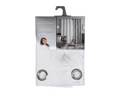 douceur dintÃ©rieur rideau a oeillets 140x260 cm polyester metallise sensalia blanc/argent