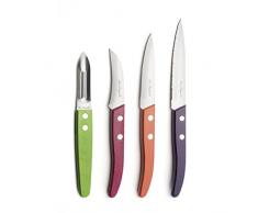 Lou Laguiole 497592NT01KK4 Forest Set de 4 Couteaux Essentiel, Acier Inoxydable, Bois TeintÃ©, 22 x 13 x 2 cm