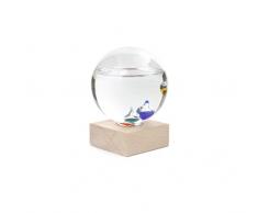 Kikkerland ST84 Thermomètre Galilée, Hêtre/Verre/Acier/Huile/Alcool, Transparent, 11 x 12 x 15,8 cm