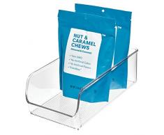 iDesign boîte de rangement, bac plastique moyen pour le placard ou le frigo, bac alimentaire pratique sans couvercle, transparent