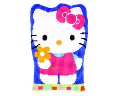 Vervaco Kit Petit Coussin Point De Croix Hello Kitty avec Une Fleur
