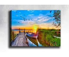 Bonamaison Peinture sur toile, multicolore, 40 x 60 cm - Conçu et fabriqué en Turquie