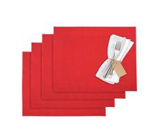 Westmark Lot de 4 sets de table en synthétique 42 x 32 cm, Vinyle et polyester, rouge, 42 x 32 cm