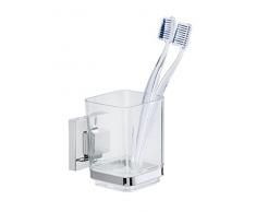 WENKO 22680100 Porte gobelet Quadro Vacuum-Loc, ABS/Acier Inoxydable, 7,5 x 10 x 10 cm