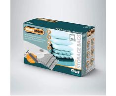 OurHouse Spacesaver Ensemble de Sacs de Rangement sous Vide avec Double Fermeture éclair, Valve Anti-Fuite et Plastique Extra Durable, Pompe à Main Incluse, Claire, 20 Pieces (40 x 60 cm)