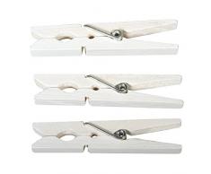 Rayher 6131602 Pinces Ã Linge en Bois, Blanc, 72mm, sct-LS 18 pces