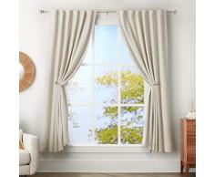 AmazonBasics Tringle Ã rideaux avec embouts carrÃ©s, 183 Ã 366 cm + embrases, diamÃ¨tre 2,5 cm, Nickel