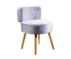 ECHTWERK Milo Fauteuil rembourrÃ© avec Dossier Gris 44 x 44 x 58 cm 4,4 kg