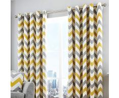 Fusion - Housse de coussin - Chevron - 100% coton, Coton, ocre, Curtains: 90 Width x 90 Drop (228 x 228cm)