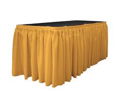 La Jupe de Table en Lin Polyester en Popeline 6,4Â m 73,7Â cm de Long avec 20Â L-Clips, Polyester, dorÃ©, 640 x 15.66 x 0.5 cm