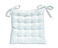 Soleil docre Bella Galette de Chaise capitonnÃ©, Polyester, Blanc, 40x40x5 cm