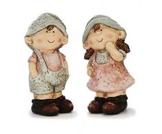 Unbekannt Sunny Toys Lot de 2 Figurines dÃ©coratives en cÃ©ramique Rouge/Gris 4 x 3 x 10 cm