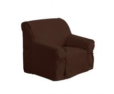 Housse de Fauteuil à Nouettes, Lavable, Chocolat, 90x90x60 cm (Largeur x Hauteur x Profondeur) AMHFAU