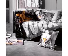 Douceur dIntérieur Dessin Place Plaid Polaire Imprimée Diva Or 130 x 160 cm