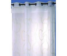 HomeMaison 88674-4 Panneau Voilage Fantaisie TissÃ© BrodÃ©e en Zig Zag Polyester Anis 0,2 x 140 x 240 cm