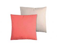Lovely Casa C11490012 Duo Coussin Coton Lin/Corail 50 x 50 cm