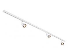 SLV 1 Phases haute tension Set PURIA All Inclusive,Aluminium et Verre, GU10, 12.9 W, Blanc, 213 x 3,5 x 15 cm, 10 unités