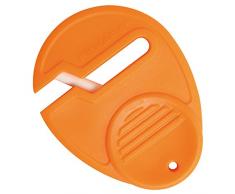 Fiskars Ãlimeur à ciseaux universel, Pour droitiers et gauchers, Pierre à aiguiser en céramique/Support plastique, Orange, Sewsharp, 1003871