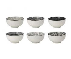 Bol Komae noir et blanc diam 12 cm lot de 6