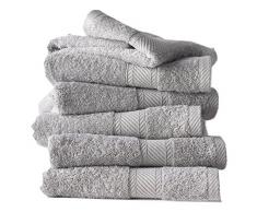 De Witte Lietaer 194844 Lot de 6 Serviettes de bain Coton Gris Clair 100 x 50 cm