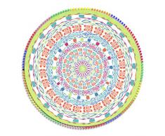 DHESTIA HOME DhestiaHome OBI Serviette de Plage Ronde en Microfibre, Mandala Double Extra Large, 160 cm, Multicolore