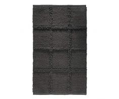 iDesign Grid tapis de bain doux, sortie de douche rectangulaire en coton, gris anthracite