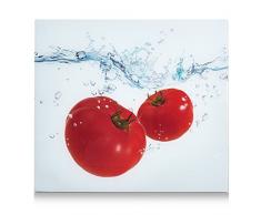 Zeller Crédence 26282 Plan de Travail en Verre, Verre, Tomato Splash, 56x50x2 cm